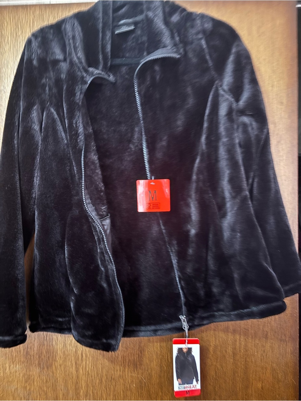 Plush Black Women's Zip-Front Jacket